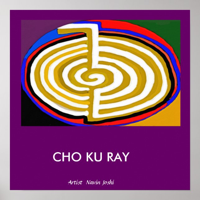 CHOKURAY Gold  - basic Reiki Symbol Poster (Front)