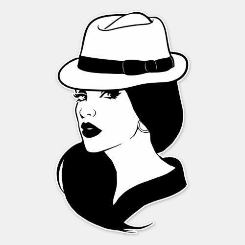 Chola Mexican gangster Girl Womans Face Art  Sticker