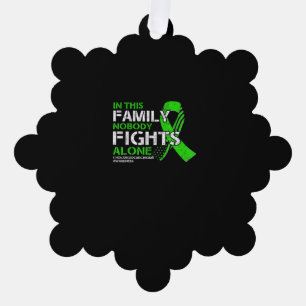Cholangiocarcinoma Awareness - American Flag Green Ornament Card