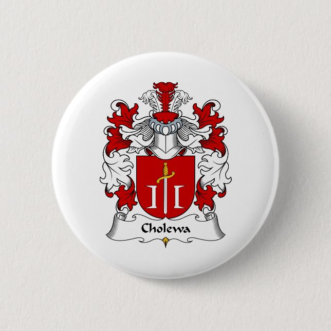 Cholewa Family Crest Pinback Button (Front)