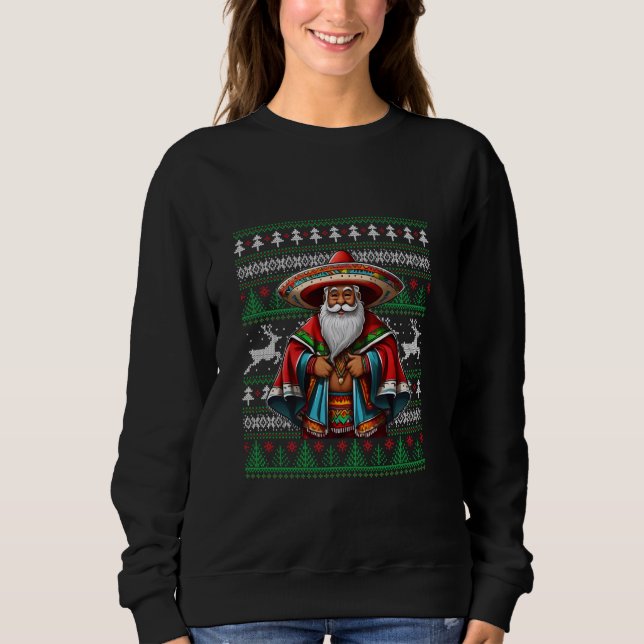 Cholo Claus - Ugly Christmas Sweater - Mexican San (Front)