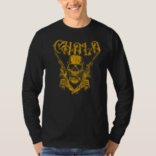 Cholo Gangster Skull With Crossed Pistols 1 T-Shirt