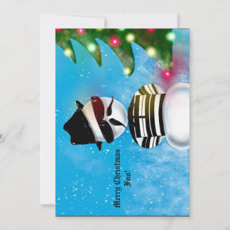 Cholo Snowman Foo Christmas Tree Lights Snow Invitation
