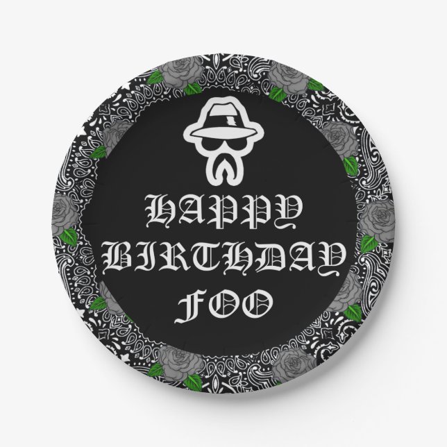 Cholo Theme Party Plates (Front)