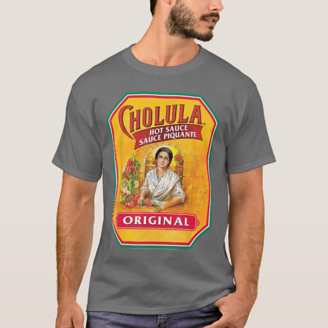 Cholula Hot Sauce Bottle Lable Casual Costume Food T-Shirt (Front)