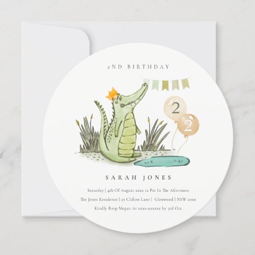 Chomp Alligator in Swamp Any Age Birthday Invite