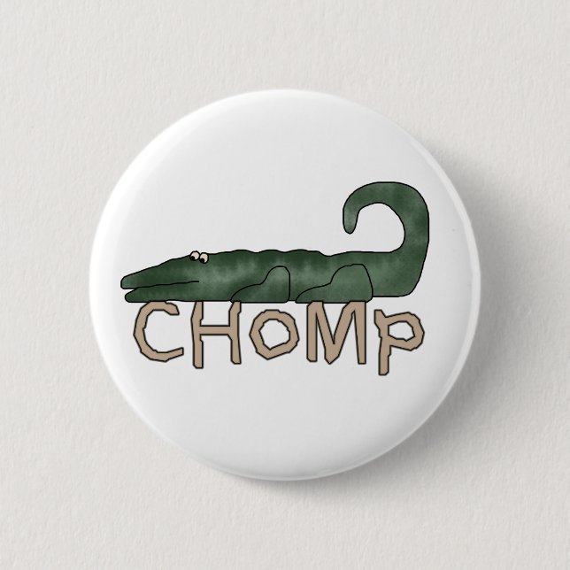 Chomp Alligator Pinback Button (Front)