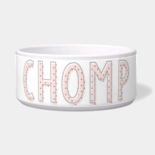 Chomp Pink Dots Ceramic Pet Bowl
