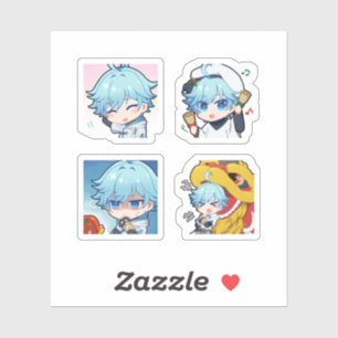 Chongyun Genshin Impact 4 Pack Sticker Sheet
