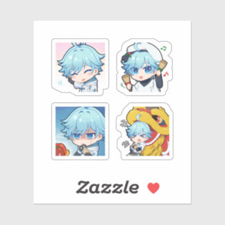 Chongyun Genshin Impact 4 Pack Sticker Sheet