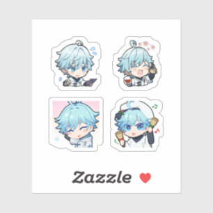 Chongyun Genshin Impact 4 Pack Sticker Sheet