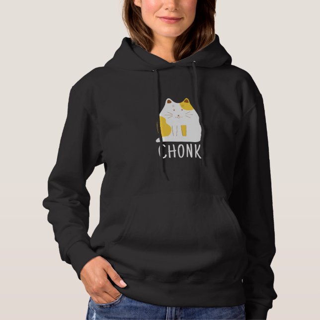 Chonk Cat Funny Scale Meme Hoodie (Front)