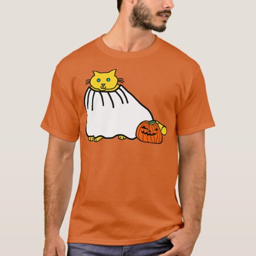 Chonk Cat Getting Ready for Halloween Horror T_Shirt