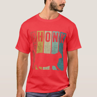 Chonk Distressed 70S 80S Style Fat Cat Meme vintag T-Shirt