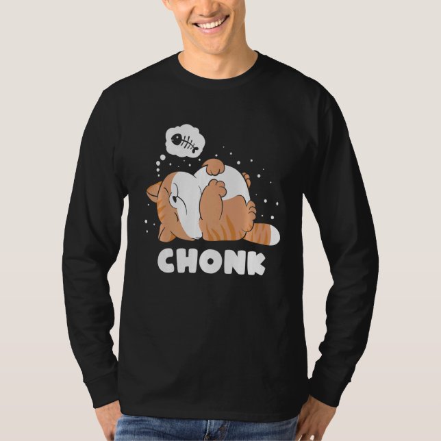 Chonk Lazy Cat Does Not Approve  Meme T-Shirt (Front)
