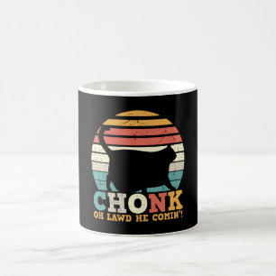 Chonk Oh Lawd He Comin, Cute Cat Vintage Coffee Mug