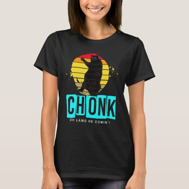 Chonk Scale Cat Meme Memes T-Shirt (Front)