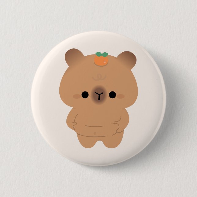 Chonky Capybara Button (Front)