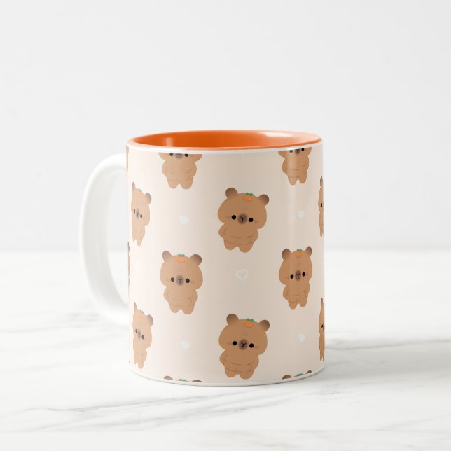 Chonky Capybara Two-Tone Coffee Mug (Front Left)