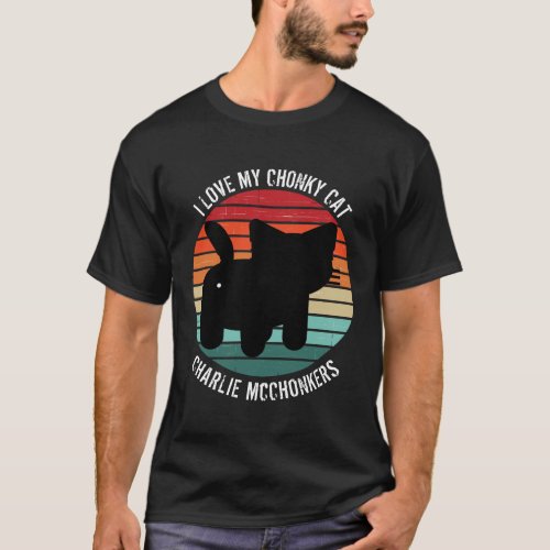 Chonky Cat Retro Sunset Butt T_Shirt