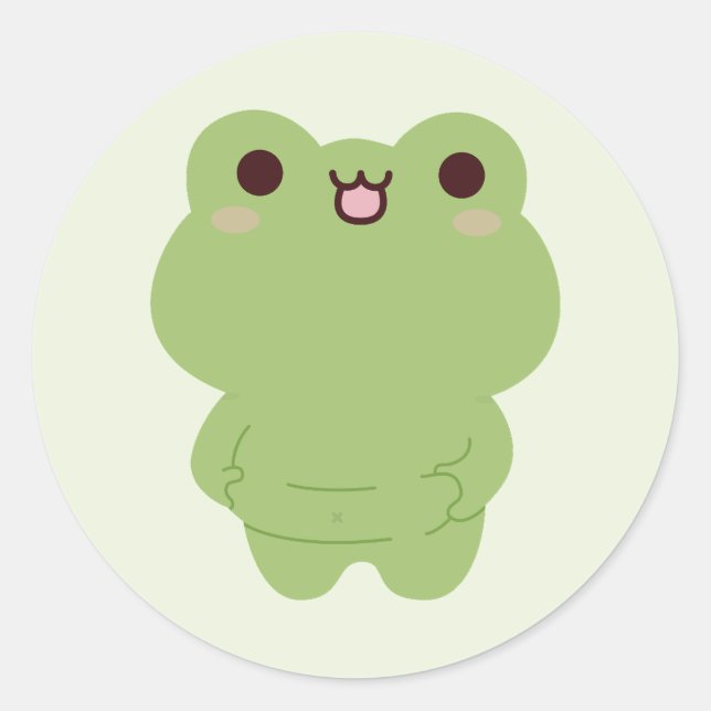 Chonky Frog Classic Round Sticker (Front)