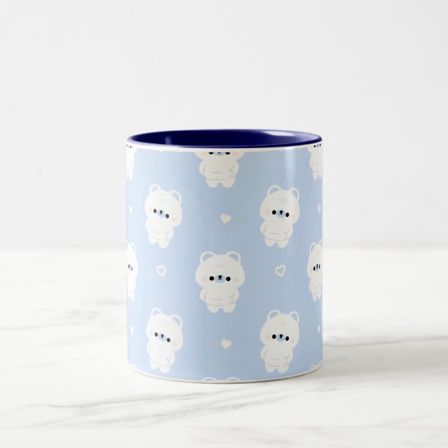 Chonky Polar Bear Two-Tone Coffee Mug (Center)