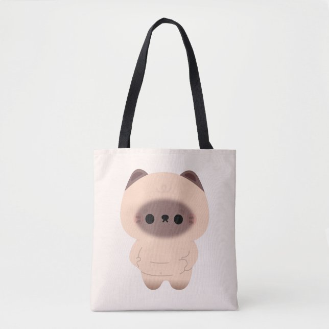 Chonky Siamese Cat Tote Bag (Front)