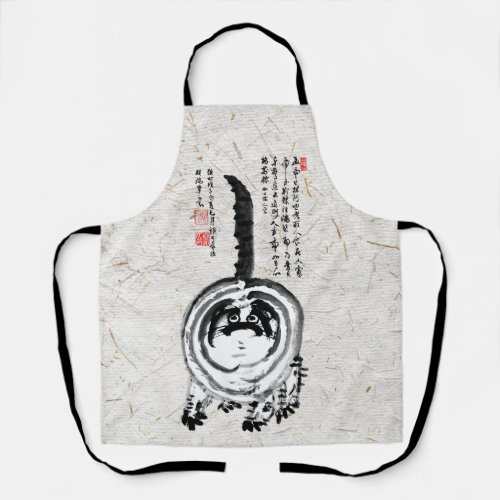 Chonky Striped Japanese Tabby Cat Apron