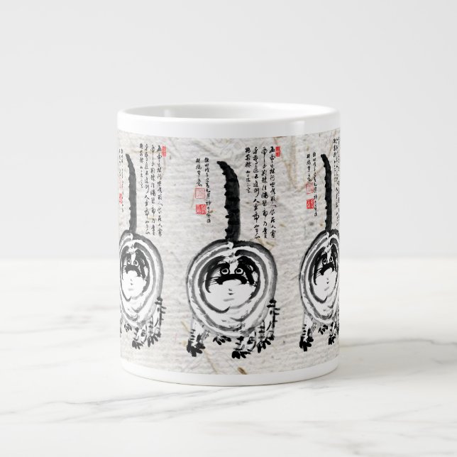 Chonky Striped Japanese Tabby Cat Giant Coffee Mug (Front)