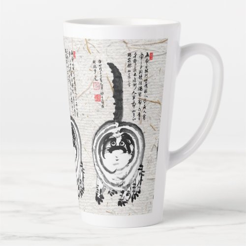 Chonky Striped Japanese Tabby Cat Latte Mug