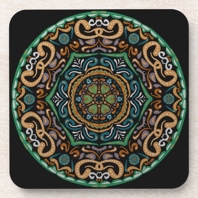 Chons Da Mandala (Customizable Background) Drink Coaster (Front)