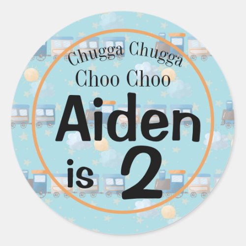 Choo choo birthday boy party favor  classic round sticker