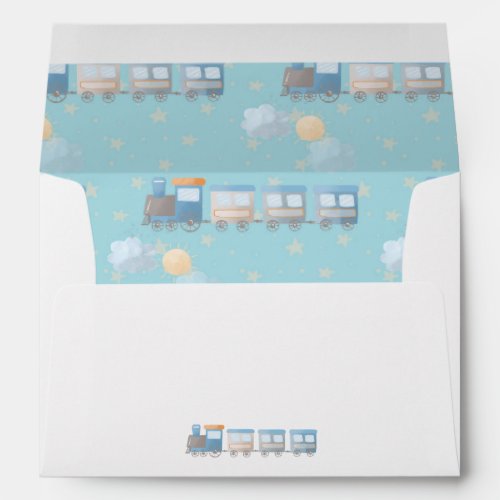 Choo choo birthday boy party invite envelope