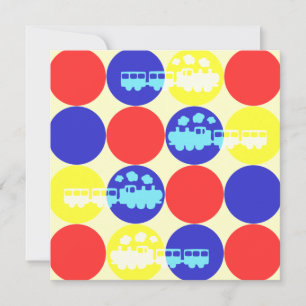 Choo Choo Dots Birthday Party Invitation