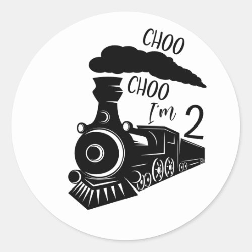 Choo Choo Im 2 2nd Birthday Boy   Classic Round Sticker