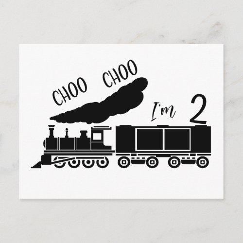 Choo Choo Im 2 2nd Birthday Boy Postcard