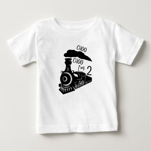 Choo Choo Im 2 2nd Birthday Boy Toddler T_shirt
