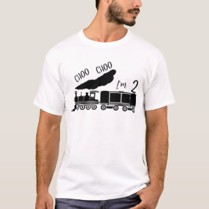 Choo Choo I'm 2, 2nd Birthday, Men Train T-Shirt