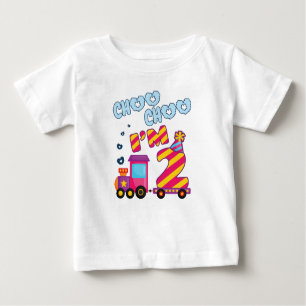 Choo Choo I'm 2 2nd Birthday Train Baby T-Shirt