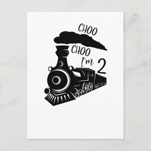 Choo Choo Im 2 2nd Birthday Train Boy Postcard