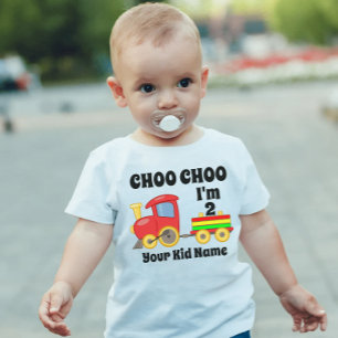 Choo Choo I'm 2 Years Old Train Kids Birthday Gift Baby T-Shirt