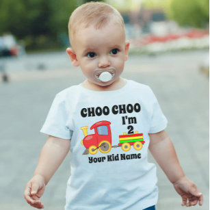 Choo Choo I'm 2 Years Old Train Kids Birthday Gift Baby T-Shirt
