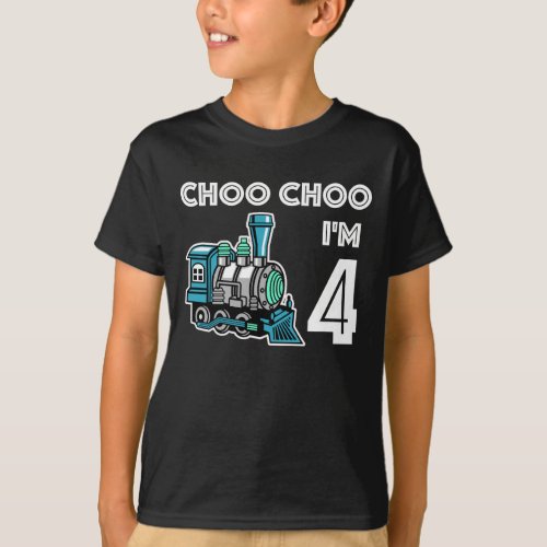 Choo Choo Im 4 years old cute train t shirt