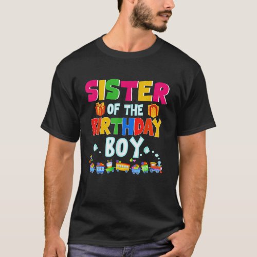 Choo Choo Sister of The Birthday Boy Railroad Trai T_Shirt