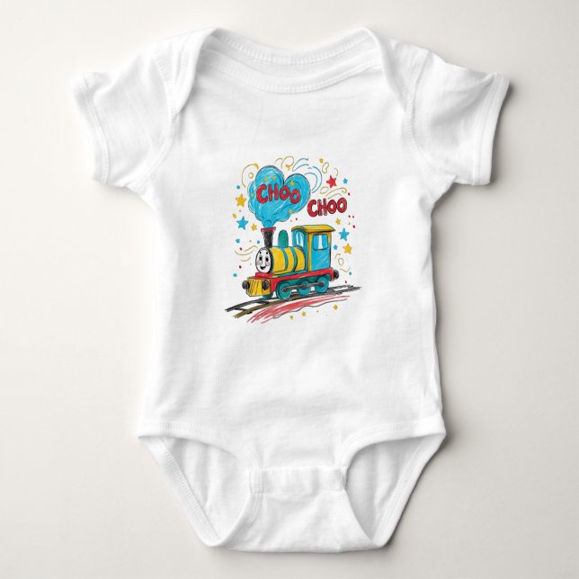 Choo Choo Toy Train Baby Outfit Baby Bodysuit (Front)