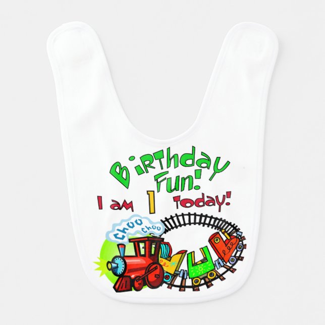 Choo Choo Train 1st Birthday Bib (Front)