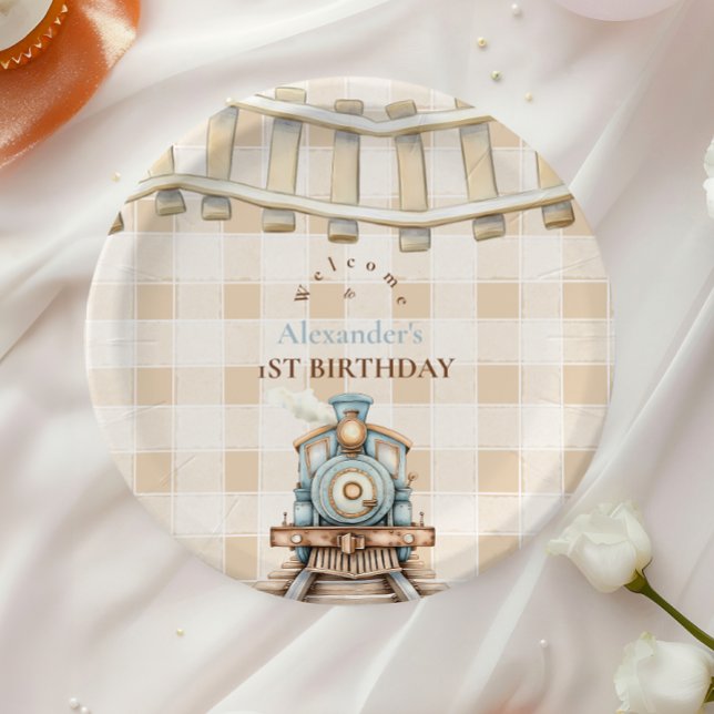 Choo Choo Train 1st Birthday  Paper Plates (Creator Uploaded)