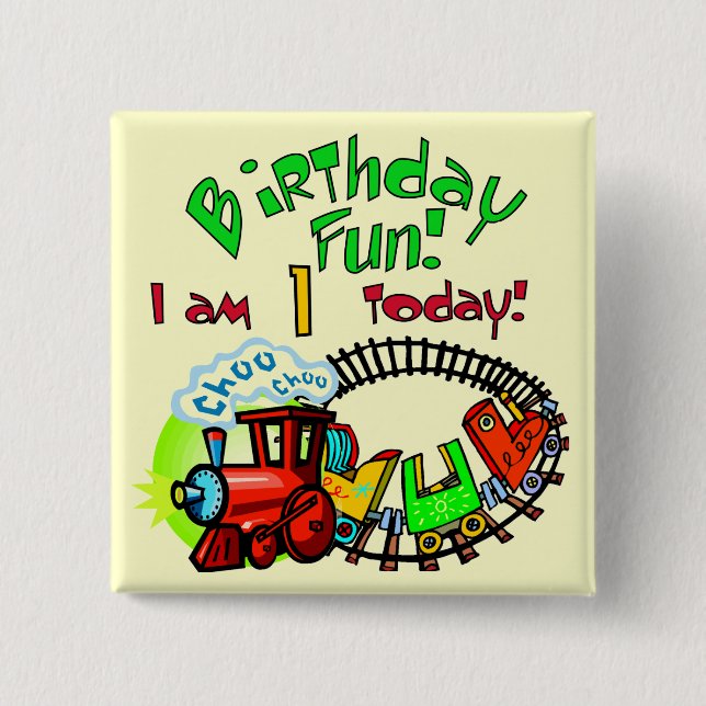Choo Choo Train 1st Birthday Tshirts and Gifts Pinback Button (Front)