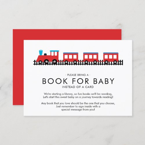 CHOO CHOO TRAIN Baby Shower Book for Baby Invitation