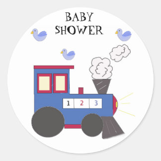 Choo Choo Train Baby Shower Classic Round Sticker